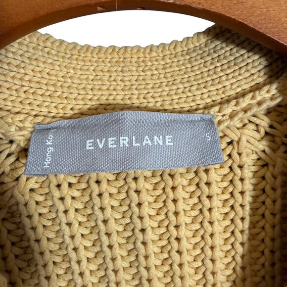 Everlane The Cotton Texture Cardigan Knit Chunky Knit Yellow S - Picture 4 of 8